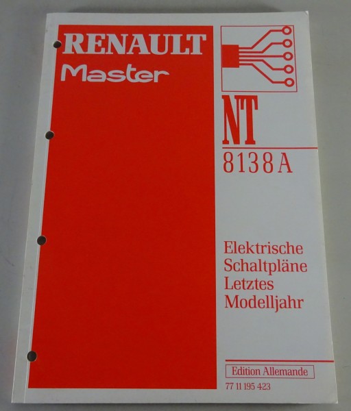 Werkstatthandbuch / Elektrische Schaltpläne Renault Master I Letztes Modelljahr