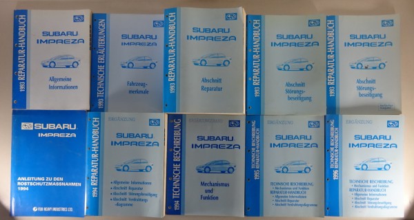 Werkstatthandbuch Subaru Impreza 1600 / 1800 / FWD / 4 WD Allrad Stand 1993