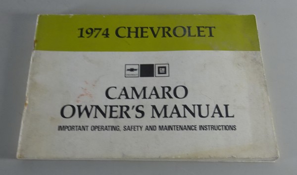 Owner´s Manual / Handbook Chevrolet Camaro Stand 1974