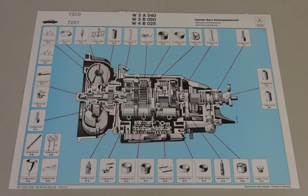 Schnittbild Mercedes-Benz Getriebe W 3 A 040 | W 3 B 050 | W 4 B 025 von 04/1979