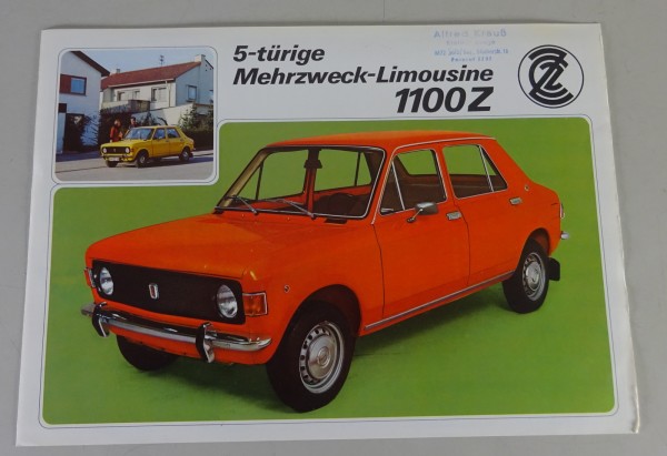 Prospekt / Broschüre | Fiat / Zastava 1100 Z mit Händlerstempel | Stand 07/1975