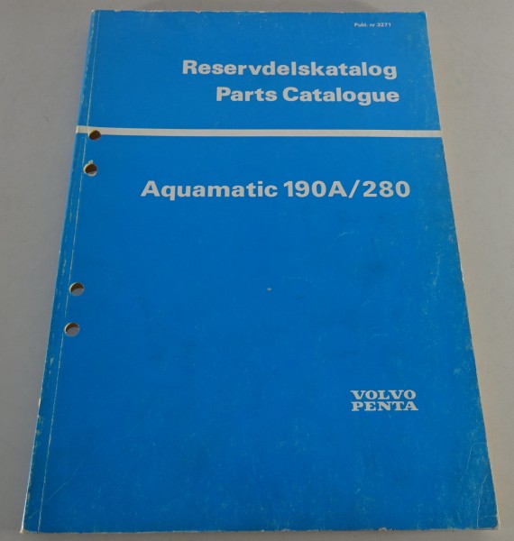 Spare Parts List / Reservdelskatalog Volvo Penta Bootsmotor Aquamatic 190A / 280