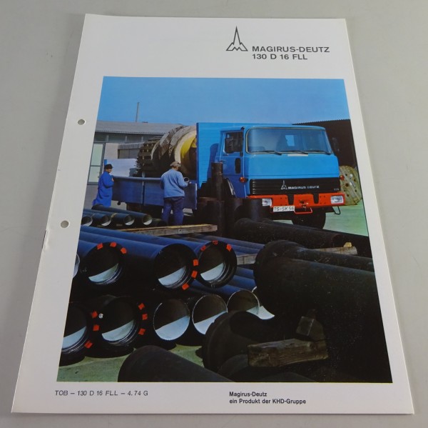 Prospekt / Broschüre Magirus-Deutz LKW 130 D 16 FLL Frontlenker Stand 04/1974