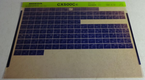 Microfich Teilekatalog / spart parts list Honda CX 500 Custom C Stand 09/1981