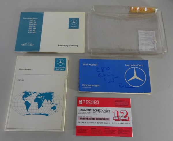 Bordmappe + Betriebsanleitung Mercedes S-Klasse W116 280 350 450 S SE SEL 8/1975