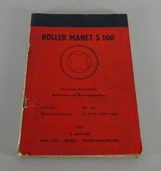 Betriebsanleitung / Handbuch Manet Motorroller S 100 Ausgabe 1959