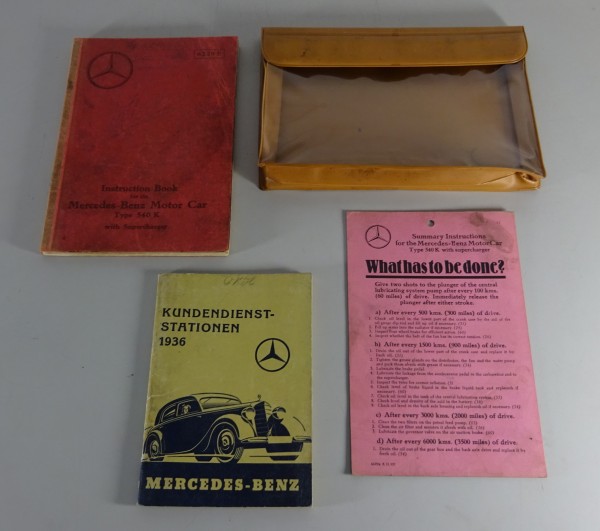 Wallet + Owner´s Manual / Handbook Mercedes Benz 540 K W29 Original from 09/1937