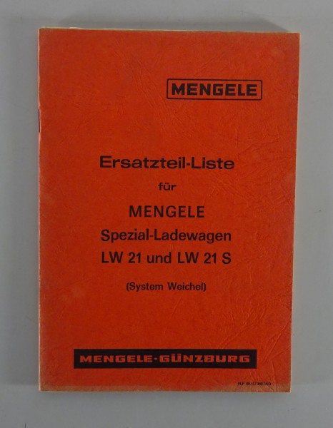 Teilekatalog / Ersatzteilliste Mengele Spezial-Ladewagen LW 21 / 21 S