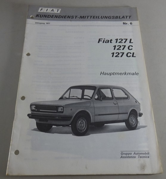 Kundendienstschulung Fiat 127 L / 127 C / 127 CL Stand 1977