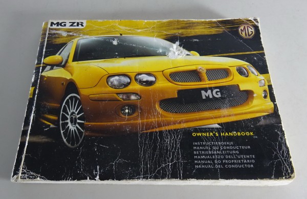 Owner´s Manual / Handbook MG ZR 105 / 120 / 160 from 10/2001