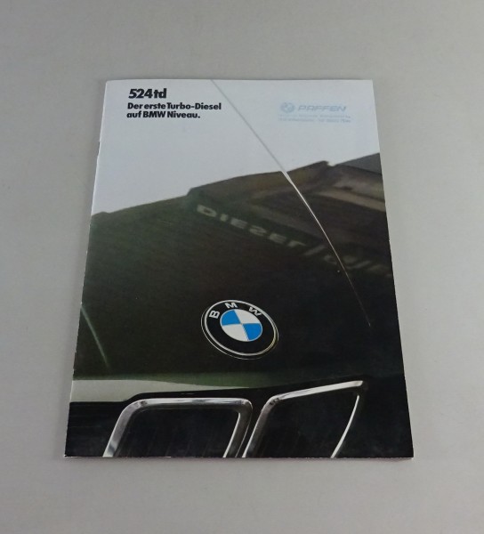 Faltprospekt / Prospekt BMW E28 524td Turbo-Diesel Stand 02/1985