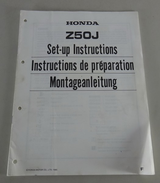 Montageanleitung / Set Up Instructions Honda Monkey Z 50 J Stand 1985