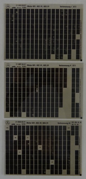 Microfich Teilekatalog Mercedes OM 601, 602.91, 603.91 Verbrennung I-III 12/1995