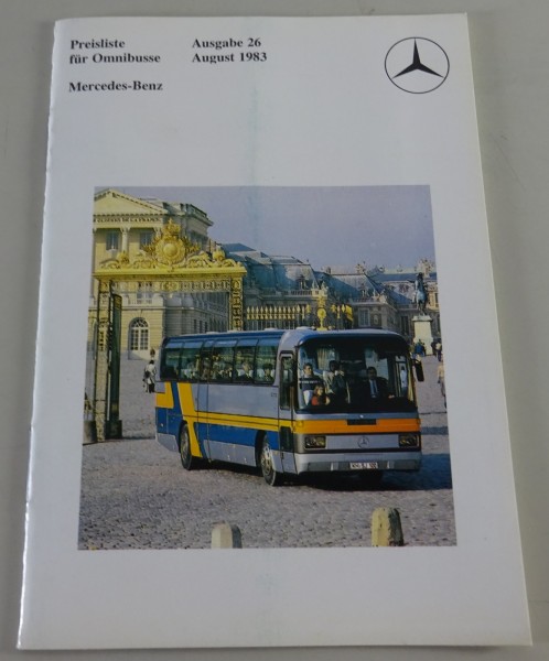 Preisliste Mercedes-Benz Omnibus Ausgabe Nr.: 26 Stand 08/1983
