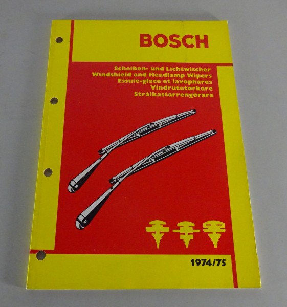 Teilekatalog Bosch Scheiben- und Lichtwischer für PKW und NFZ Stand 1974/75