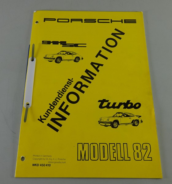 Schulungsunterlagen / Technische Info Porsche 911 SC 3,0 L + Turbo 3,3 L 1982