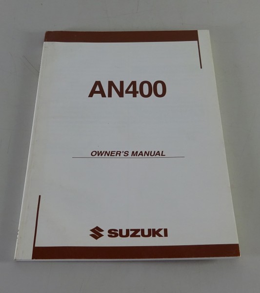 Owners Manual / Handbook Suzuki AN 400 Burgman von 08/2003