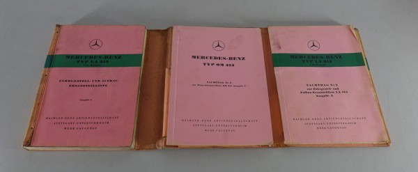 Teilekatalog Mercedes Benz LKW Typ LA 315 Fahrgestell & Aufbau von 12/1954