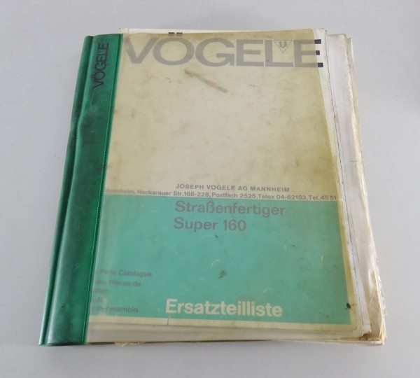 Teilekatalog Vögele Straßenfertiger Super 160