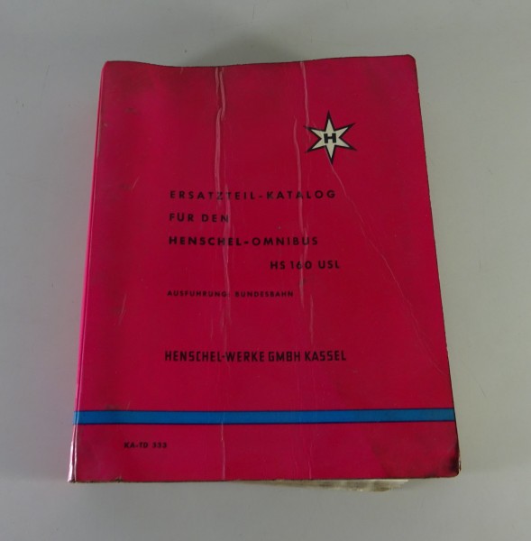 Teilekatalog Henschel Omnibus HS 160 USL Bundesbahn-Ausführung Stand 1962
