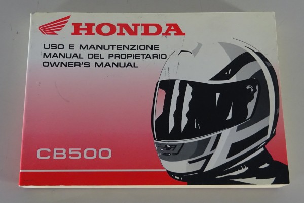 Owner´s Manual / Uso e Manutenzione / Man. del Propietrio Honda CB 500 from 1996