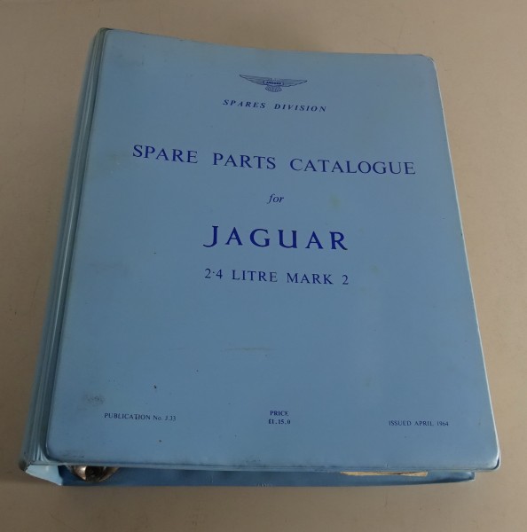 Ersatzteilkatalog Teilekatalog Spare Parts Catalogue Jaguar 2.4 L Mark 2 MK II