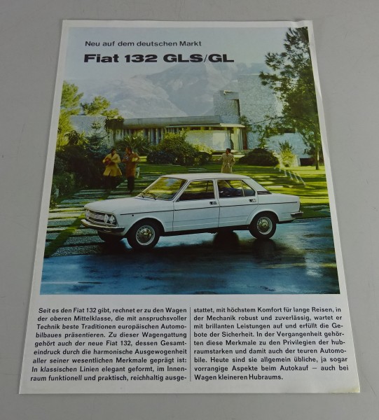 Prospekt / Broschüre Fiat 132 GLS / GL Stand 03/1974