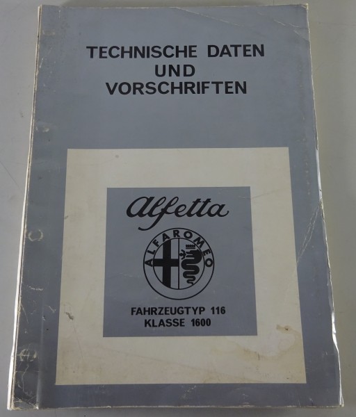 Werkstatthandbuch Alfa Romeo Alfetta 1600 Typ 116 Stand 03/1976