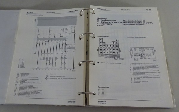 Werkstatthandbuch Elektrik Schaltpläne VW Bus / Transporter T3 / Carat