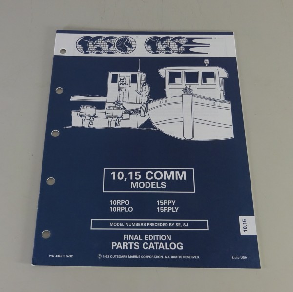 Teilekatalog OMC 10 / 15 PS Models Stand 05/1992