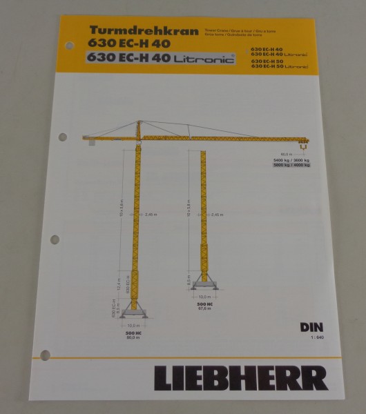 Datenblatt Liebherr Turmdrehkran 630 EC-H 40 / Litronic von 03/2004