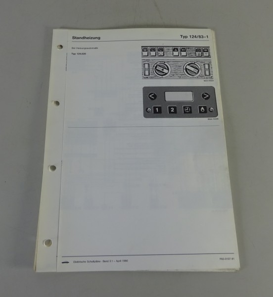 Schaltplan Mercedes-Benz W124 Standheizung Stand 04/1990