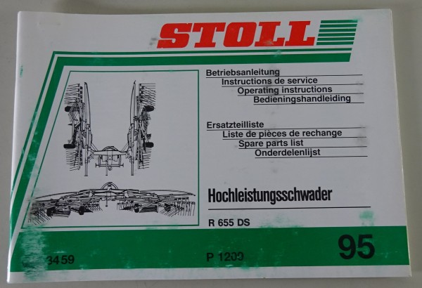 Teilekatalog / Betriebsanleitung Stoll Hochleistungsschwader R 655 DS Stand 1995