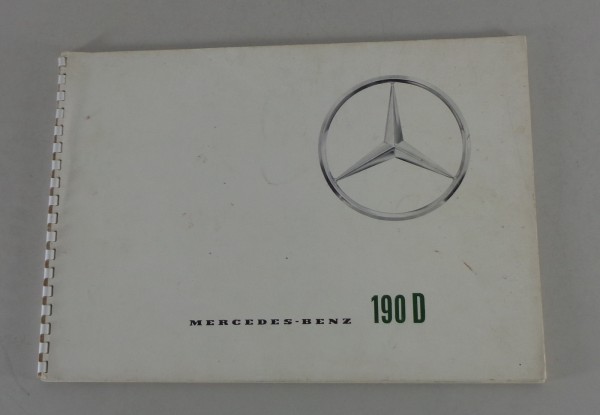 Prospekt Mercedes Benz Ponton W121 190 Diesel von 07/1959