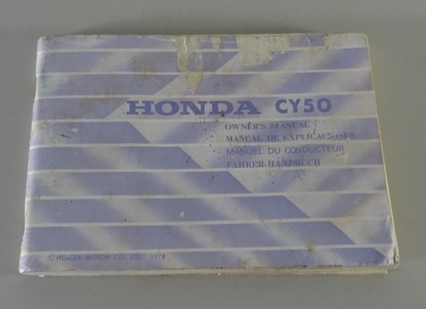 Betriebsanleitung / Owner´s Manual Honda CY 50 Stand 1978