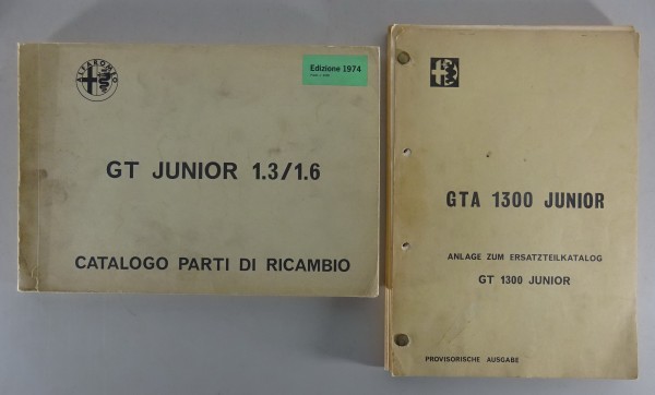 Teilekatalog Alfa Romeo GT Junior 1.3 / 1.6 + GTA 1300 Junior Stand 1974