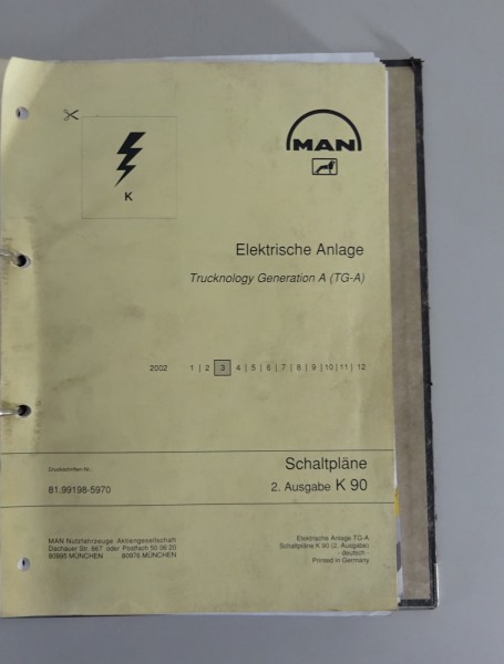 Elektrische Schaltpläne / Werkstatthandbuch MAN LKW TG-A Stand 03/2002