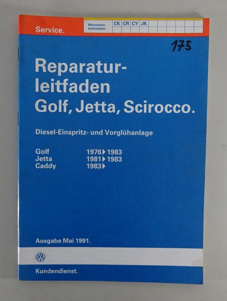 Werkstatthandbuch VW Golf I Jetta I Caddy Typ 14 D 1,5l 1,6l Dieselmotor 05/1991