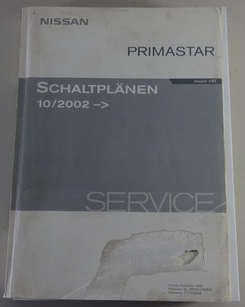 Werkstatthandbuch Elektrik / Elekt. Schaltpläne Nissan Primastar X83 von 10/2002