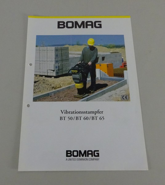 Prospektblatt / Broschüre Bomag Vibrationsstampfer BT 50 / 60 / 65 Stand 05/1997