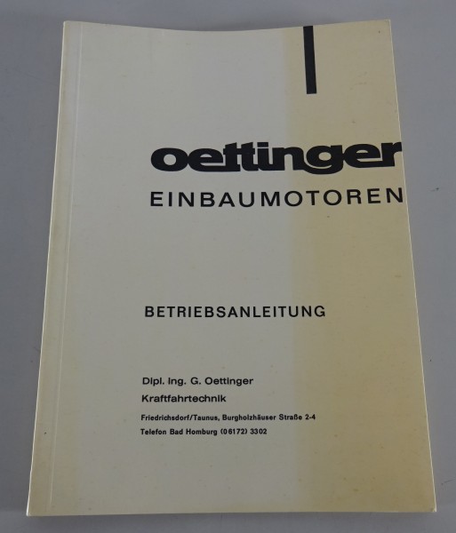 Betriebsanleitung/ Handbuch Oettinger Einbaumotoren für VW Käfer 1200/ 1500+Typ3