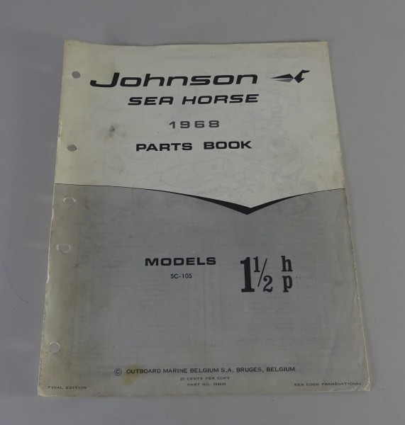 Teilekatalog OMC Johnson Outboards / Außenborder 1.5 PS Models Stand 1968