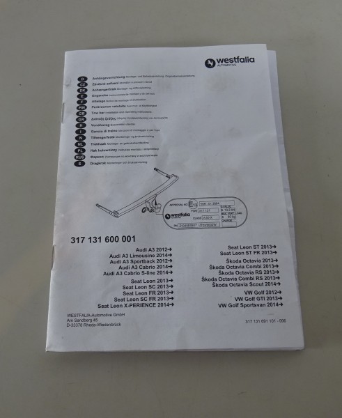 Einbauanleitung Anhängerkupplung Audi/ VW/ Seat/ Skoda