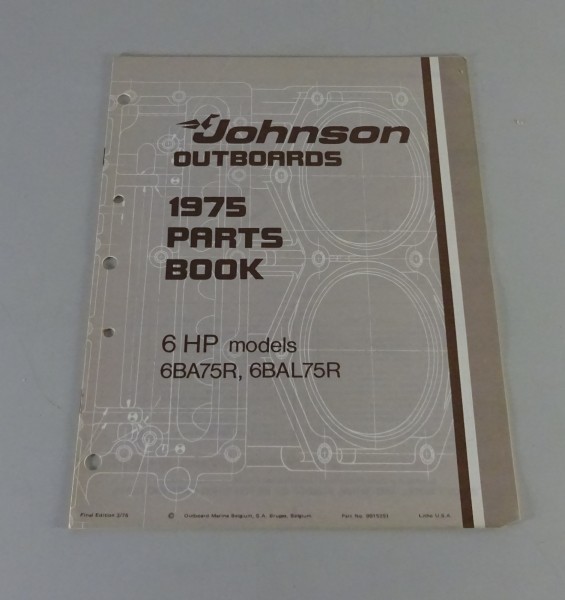 Teilekatalog OMC Johnson Outboards 6 PS Models Stand 3/1975