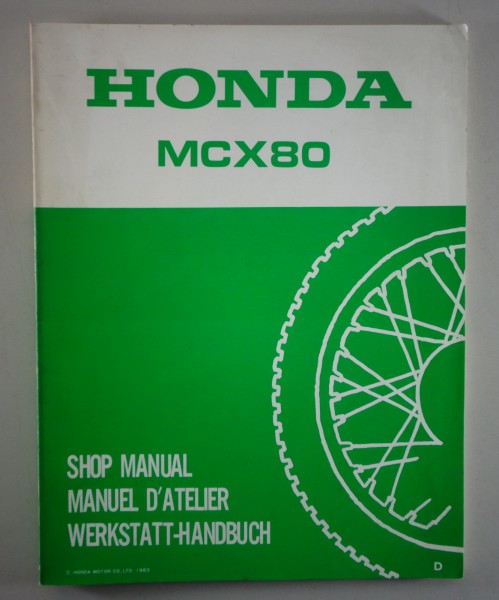 Werkstatthandbuch Nachtrag Honda MCX 80 Stand 1983