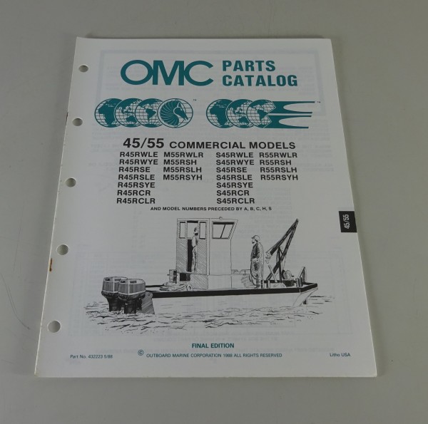 Teilekatalog Johnson Evinrude Outboards 45 / 55 Commercial Models Stand 5/1988