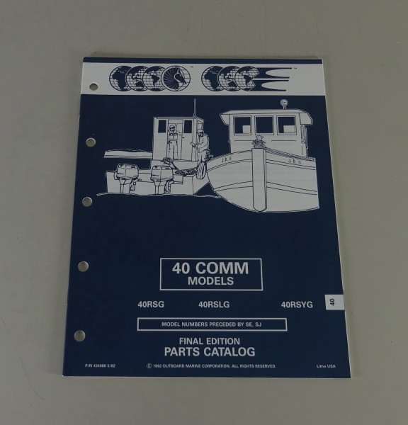 Teilekatalog OMC 40 PS Models Stand 05/1992