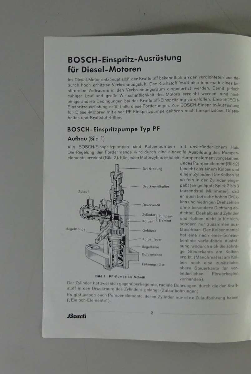 Bosch Ersatzteilliste Für Einspritzpumpen PE 4 Z C PE 6 Z C