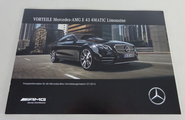 Vorteile / Produktinfo Mercedes-Benz W213 E-Klasse E 43 AMG 4Matic Stand 07/2016