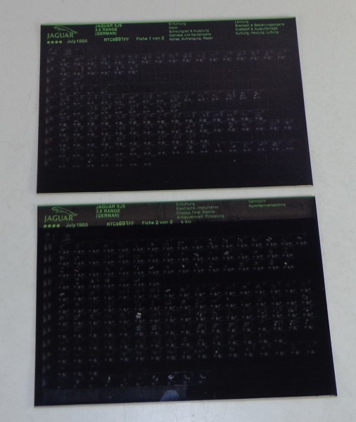 Microfich Teilekatalog Jaguar XJS 3.6 Stand 07/1985